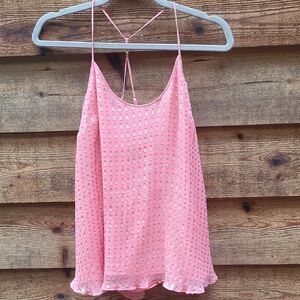 Lilly Pulitzer Peach Sleeveless Top with Gold Accents S